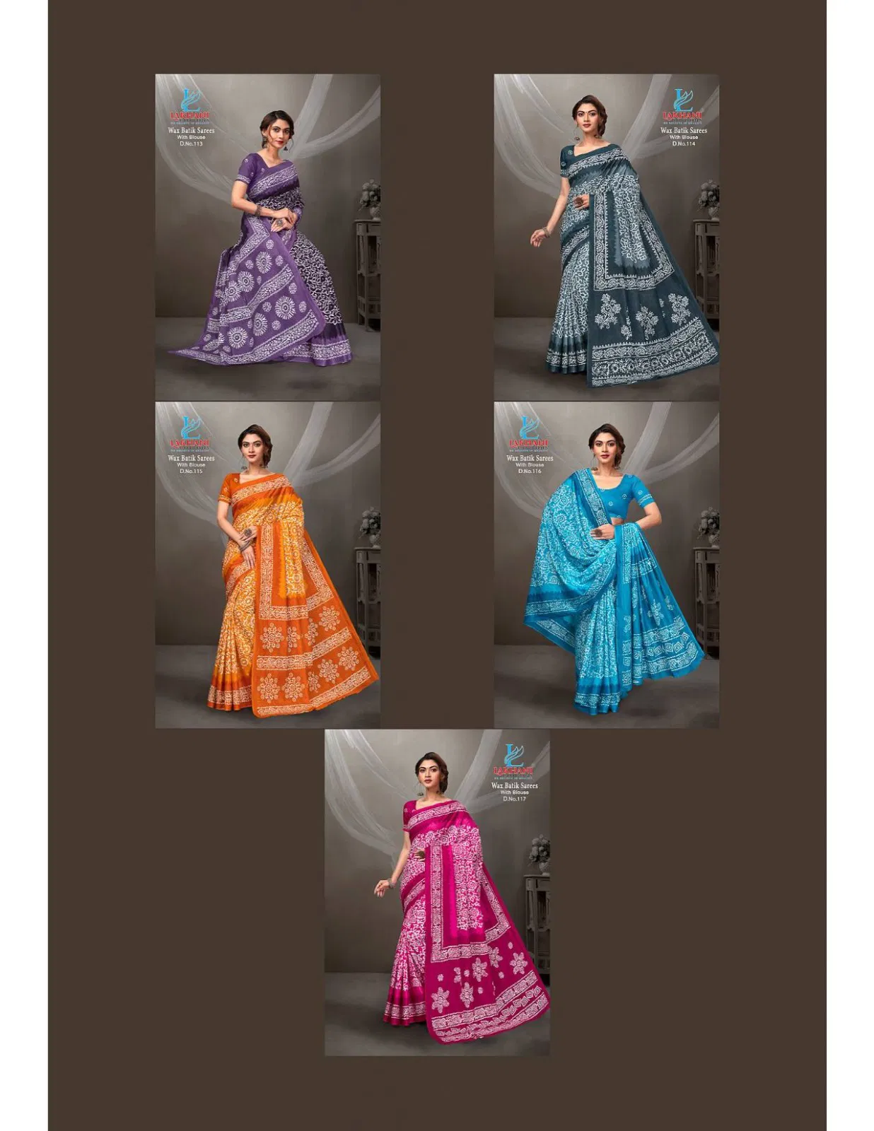 Wax Batik Vol 01 By Lakhani Heavy Cotton Printed Sarees Wholesalers In Delhi